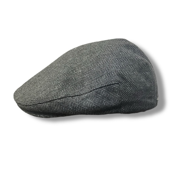 🎩 Brixton Hooligan Gray‎ Herringbone Flat Cap (M) - Picture 3 of 8